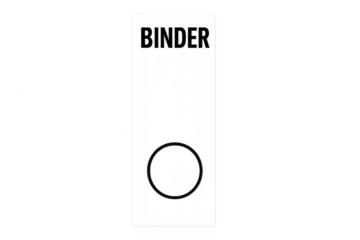 White binder spine label with binder text