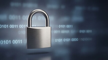 Padlock Security Concept Binary Code