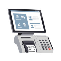 A detailed illustration of a point of sale (POS) terminal
