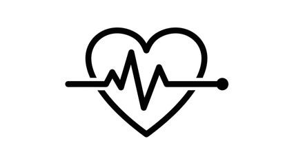 Heart Rate Pulse Heartbeat Icon Symbol.