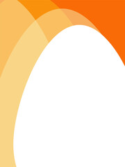 Minimalist Easter background with bold orange and yellow arched layers and a large white negative space for copy or branding