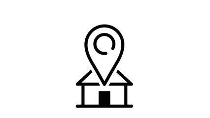 Fototapeta premium Simple House Location Pin Icon Design.