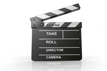 Movie clapper board vector illustration. Video icon. Film making industry