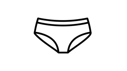 Simple Line Drawing of Womens Underwear.