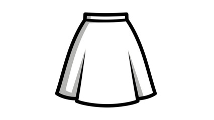Simple White Skirt Illustration Design Element.