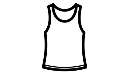 Simple White Tank Top Illustration Design.