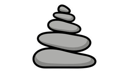 Stack of Smooth Gray Stones Illustration.