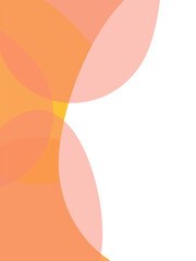 Abstract Easter background featuring overlapping orange and pink circles on a white side, creating a clean and modern geometric composition.