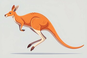 Kangaroo female with joey in pouch