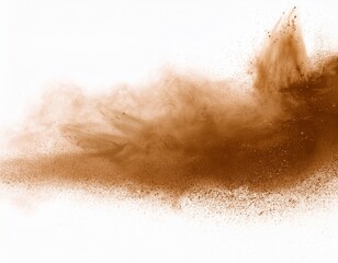 Fototapeta premium brown dust smoke or cloud texture effect isolated on white background