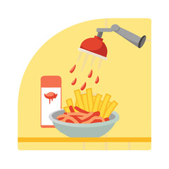 fast food icon set