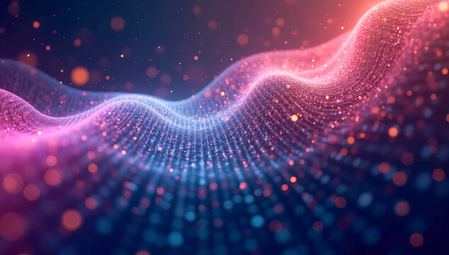 digital radio sound waves abstract background