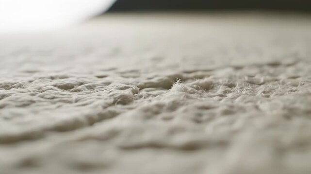 Closeup view of a textured surface with a rough, bumpy appearance and a blurred background