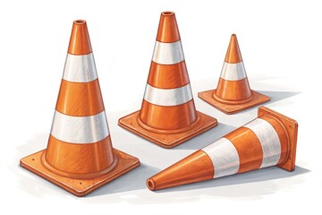 Road orange cone set