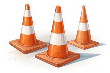 Road orange cone set