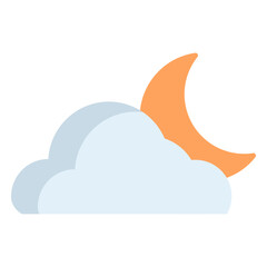 Cloudy night vector icon. Weather icon flat style. perfect use for logo, presentation, website, and more. modern icon design color style 