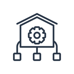 Smart Home Configuration Icon. Property Management and System Settings