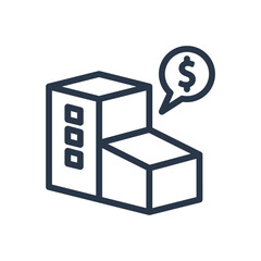 Real Estate Investment and Property Value Outline Vector Icon