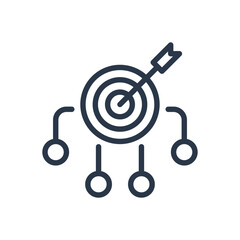 Strategy Target Icon with Arrow and Connected Nodes