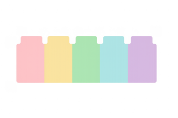 Colored index tabs organizing documents or information