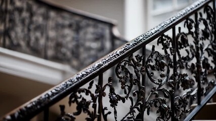 Artisan shaping intricate wrought iron balustrade showcasing durable craftsmanship that blends safety and ornamental elegance for elegant staircases.