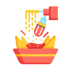 french fries and ketchup