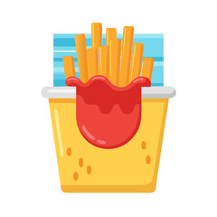 french fries with ketchup and mustard