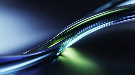 Abstract swirling patterns of molten glass in deep blue and green hues, showcasing fluid motion and vibrant light