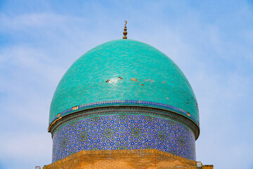 Blue dome of the Odina Mosque in Karshi (Qarshi), Uzbekistan, Central Asia