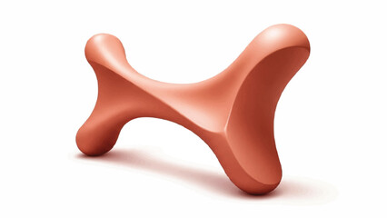 Fototapeta premium Sculptural abstract object with organic flowing lines and a smooth, matte finish, presented on a white background