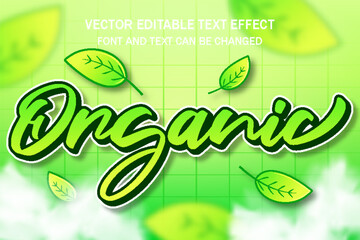 organic natural green product typography lettering editable text effect font style template background