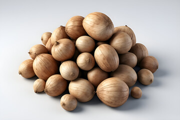 hazelnuts isolated on white background