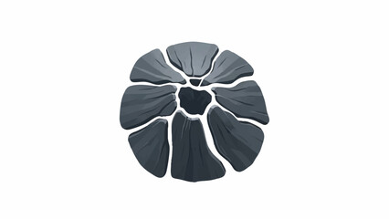 Abstract Circular Design of Stone Fragments Forming a Textured Pattern