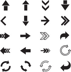 simple arrow icons, monochromatic, minimalist, flat design, clean, modern, geometric shapes.eps