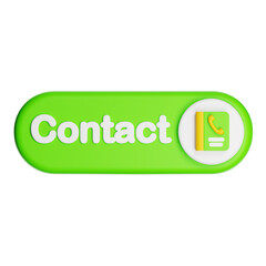 Green contact button with 3d address book icon
