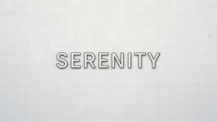 A serene and peaceful visual representation with the word serenity