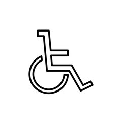 Wheelchair Icon Outline &ndash; Mobility Accessibility Medical Vector Illustration