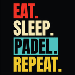 Eat Sleep Padel Repeat Motivational Icon