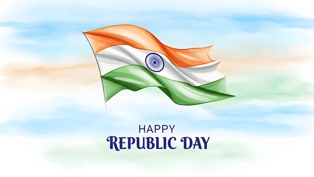 India republic day celebration with national flag