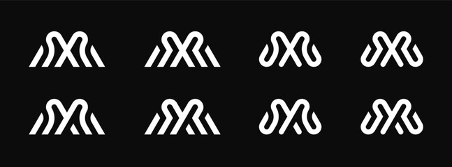 initial Letter M or MX monogram logo design vector illustration template