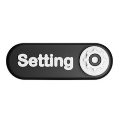 Setting button 3d icon for web interface design