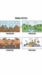 Naklejka premium Geology and Mining Concept Underground Rock Layers Vector