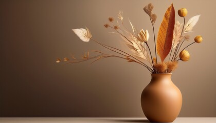 simple elegant minimalist vase with dried flowers © Sondra