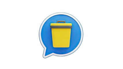 Trash Can Icon in Speech Bubble Concept