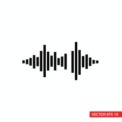 Obraz premium A black and white graphic of an audio waveform