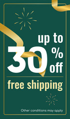 Vertical Sale banner with diagonal stripes or ribbons. abstract discount background for promotion, Big Sale, Special Offer, advertising, leaflets, flyers, social media post. Vector illustration