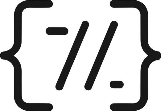 Minimal programming code brackets icon representing software development, coding syntax, developer tools, and modern technology concepts