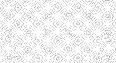 Intricate geometric star pattern formed by intersecting dashed and solid black lines on a white background for elegant decor.