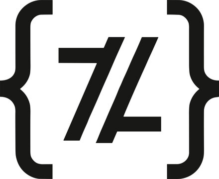 Programming code brackets icon with parallel slash symbol representing software development, coding structure, syntax logic, and modern technology design