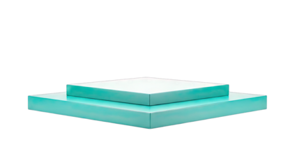Turquoise Platforms on White Background